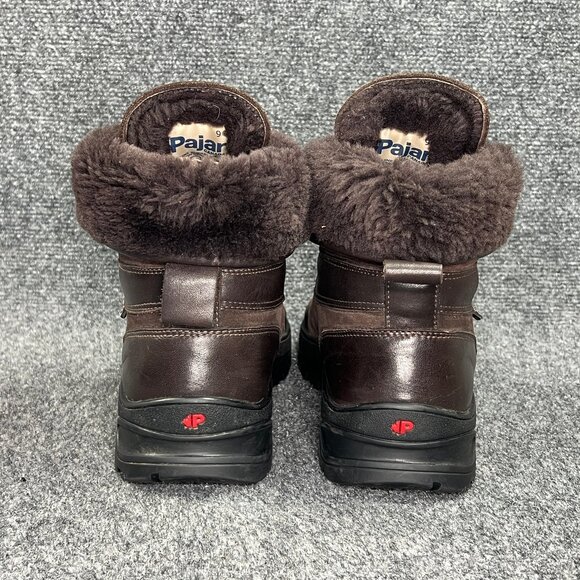 PAJAR Winter Boots Mens Size 9 Brown Leather Ice Gripper Spike Fishing Snow Cold - Picture 7 of 16